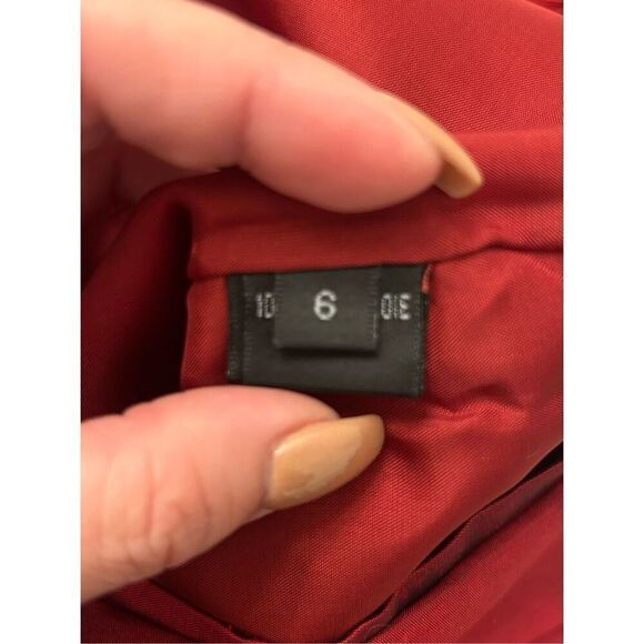 Lafayette 148 100% silk pencil skirt size 6 red party - Picture 4 of 8